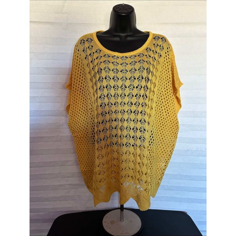 Midnight Velvet Women's Mustard Yellow Sleeveless Knit Sweater L/XL
